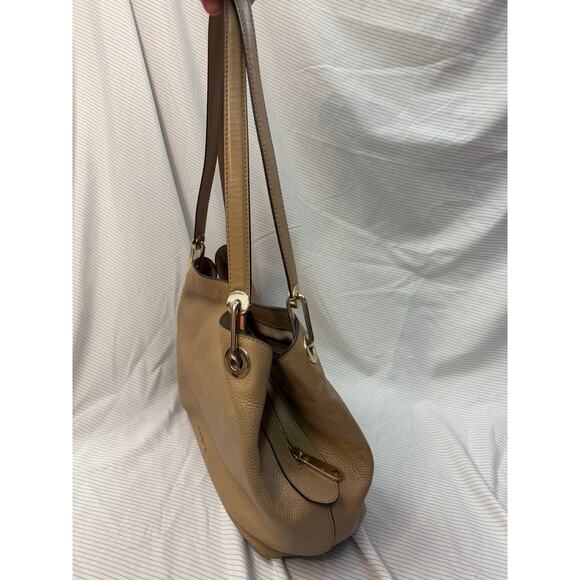 Michael Kors Raven Tan Leather Shoulder Tote Bag Purse Gs - Picture 4 of 7